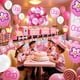 thumbnail image 5 of Set de globos zheiuyjie de 64 piezas, 12" rosa, fiesta temática de caricaturas, 5 of 6