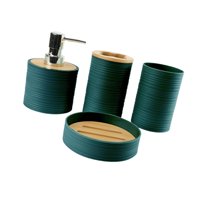 Magideal - 4 Piezas Accesorios De Baño Decoración De Baño De Jabón, Taza De Enjuague Bucal De Jabón De Regalo De Regalo De Regalo Para La Encimera, Para Encimera Verde Oscuro