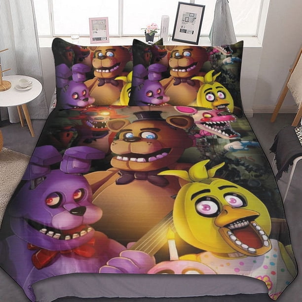 Five Nights at Freddy 3-Piece Bedding Set Warm And Comfortable Soft Duvet Cover Bed Set for Boys Girls Kids Adult Bedroom All Season