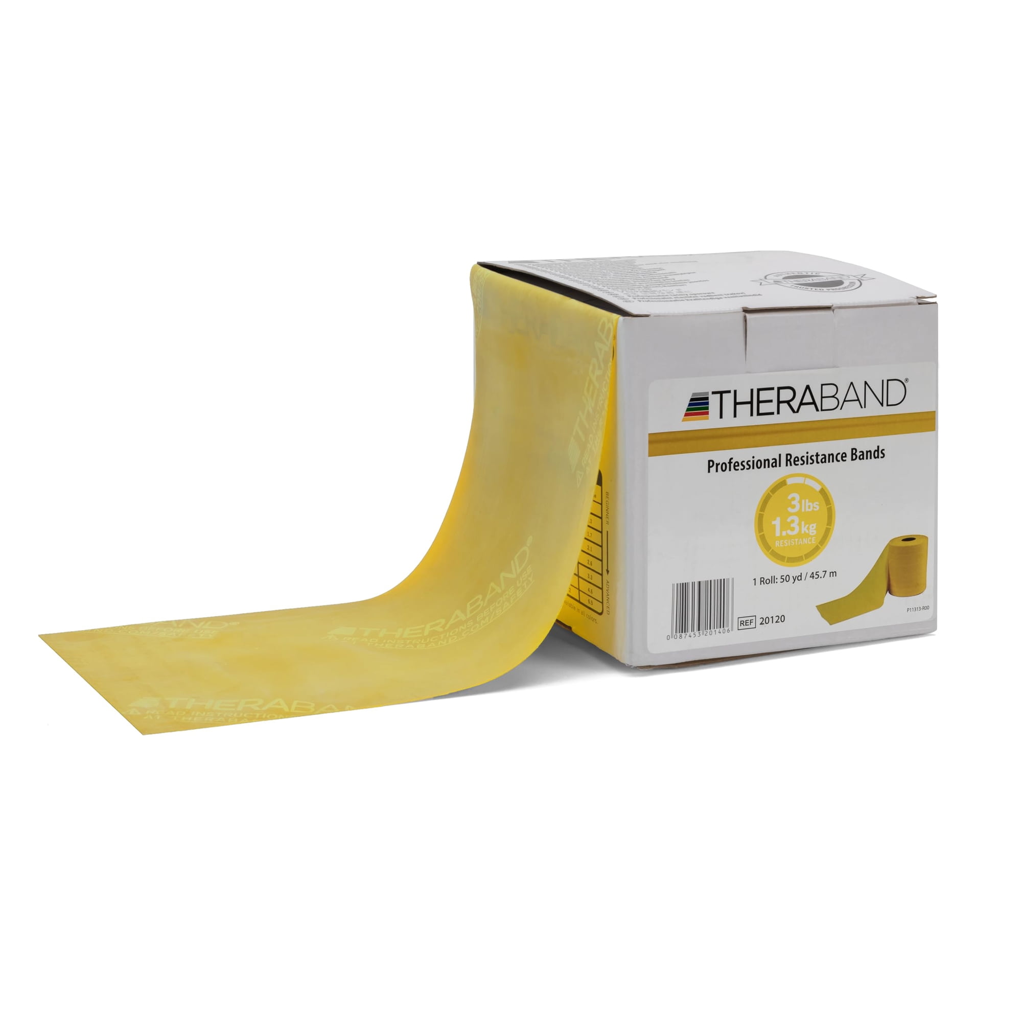 Rollo Resistance Bands Theraband De 50 Yardas, Nivel 2, Amarillo