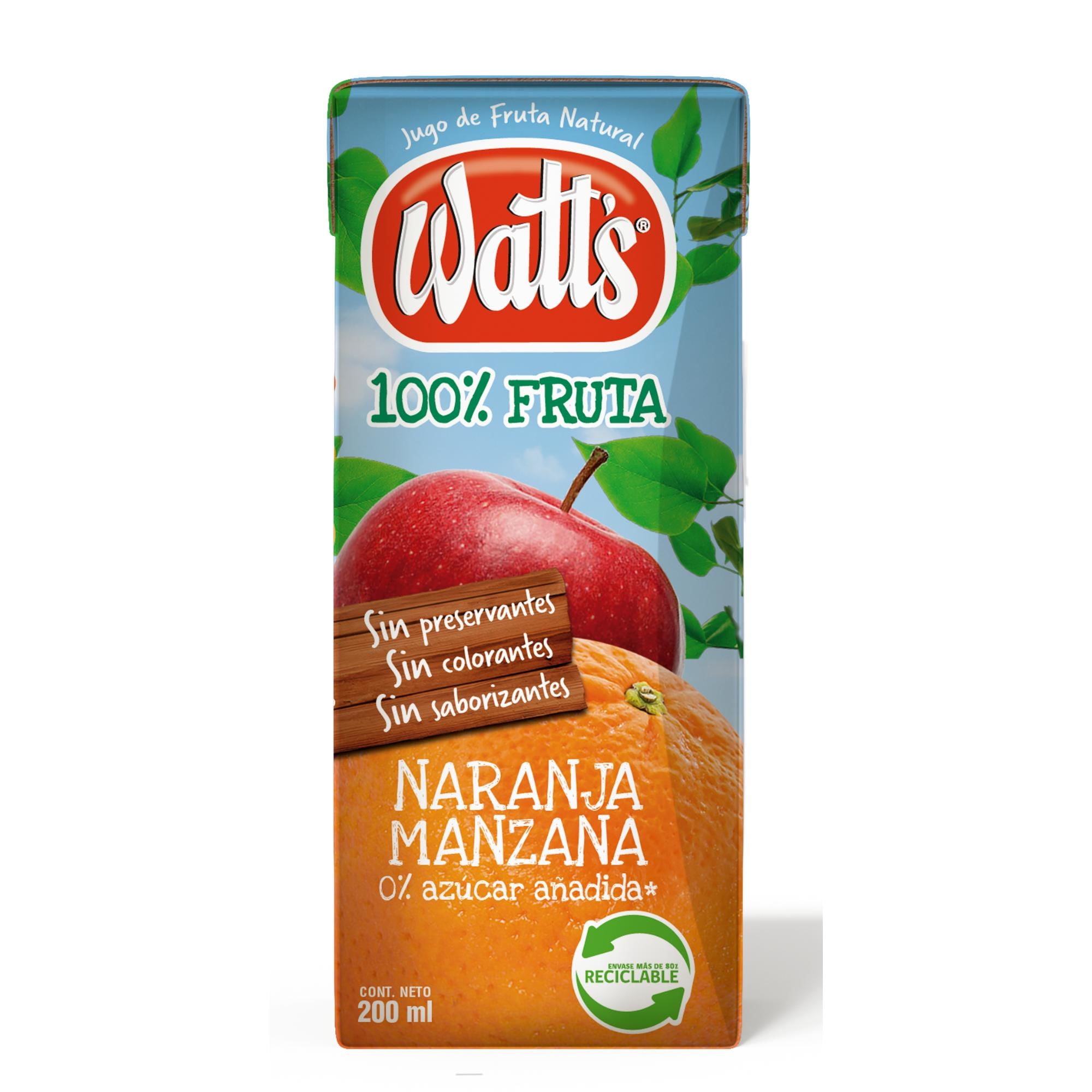 Jugo Naranja Manzana Caja 200 ml Watt'S