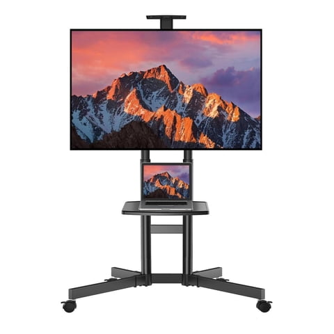 Yep - Soporte Tv Pedestal Con Ruedas 32-70 Pulgadas Negro