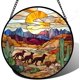 thumbnail image 1 of Colgante ventana vitral gran hamburguesa carne 20cm mono atrapasol puerta jardín cocina exquisito decoración Navidad regalo, 1 of 7