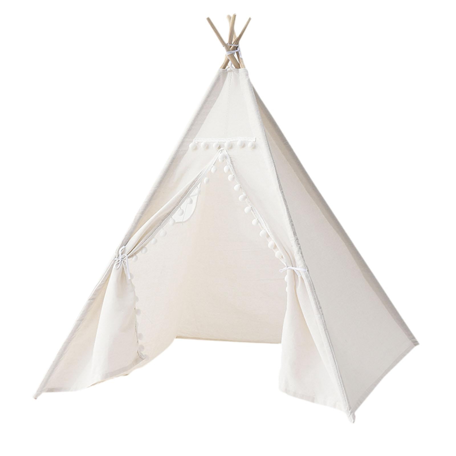 Magideal - Los Niños Teepee Niños Juegan Decoración De La Sala De Tiendas, Regalo De Carpa Al Aire Libre Interior, Tienda De Campaña, Casa De Juego Interior, Par Bola Blanca De 09 M