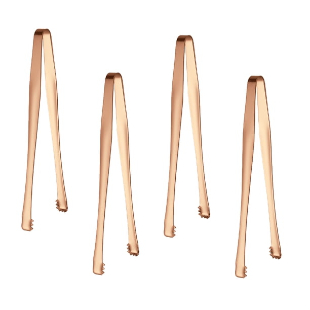 Pinzas de acero inoxidable para azúcar, hielo, mini pinzas para servir y aperitivos (juego de 4)
