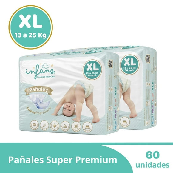 Pañal Desechable Super Premium XL INFANS 60 UND