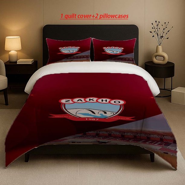 ZAKHO Sports Club Logo Pattern Bedding Set Soft and Comfortable Bedding Set Suitable for All Seasons