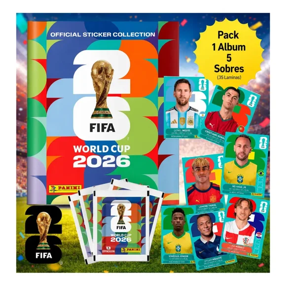 Pack album del mundial + 5 sobres Fifa World Cup 2026 Panini
