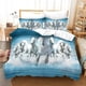 thumbnail image 2 of Running Horse Steed Animal Quilt Duvet Cover Set Bedroom Decor Home Textiles3-Piece Bedding Set, 2 of 5
