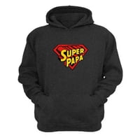 Genérico - Polerón Canguro Super Papá Gris Oscuro Talla S Unisex