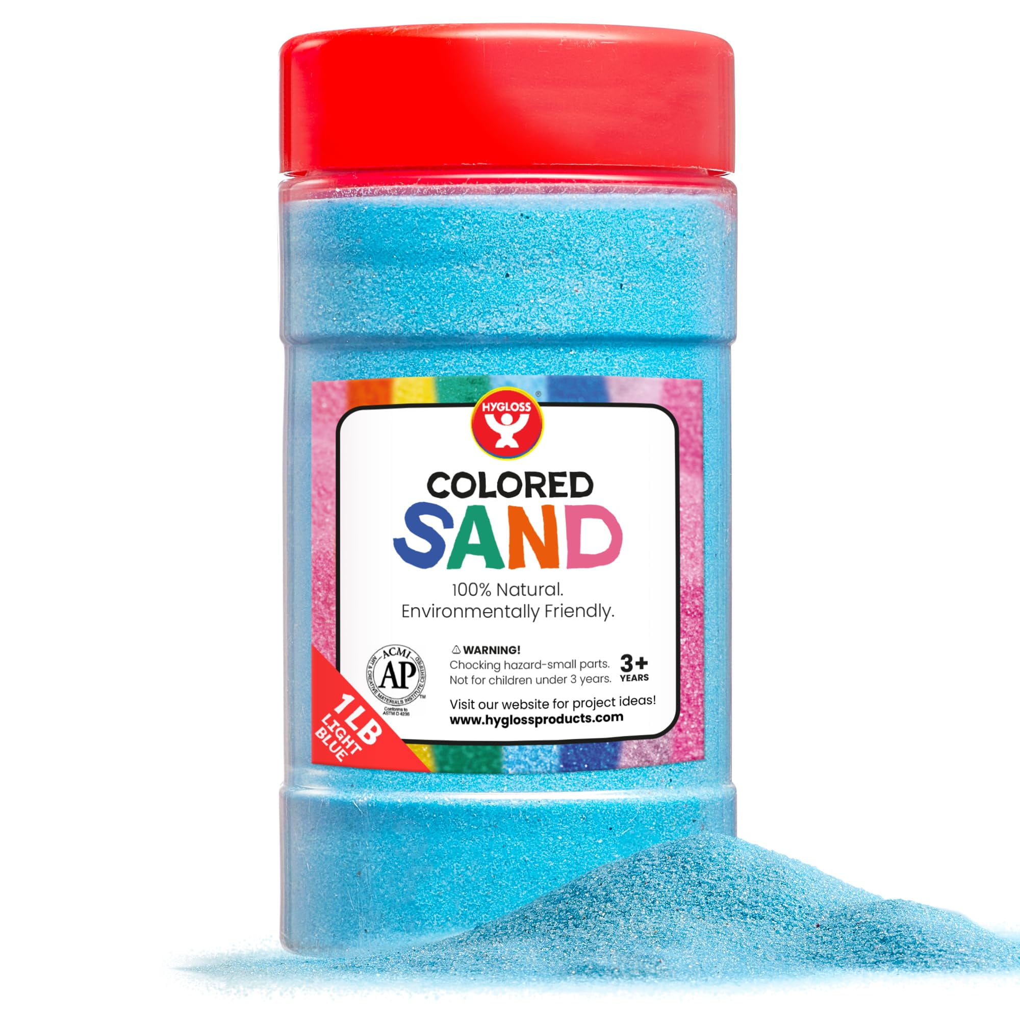 Cubo Colored Play Sand Hygloss Products, Azul Claro, 454 G