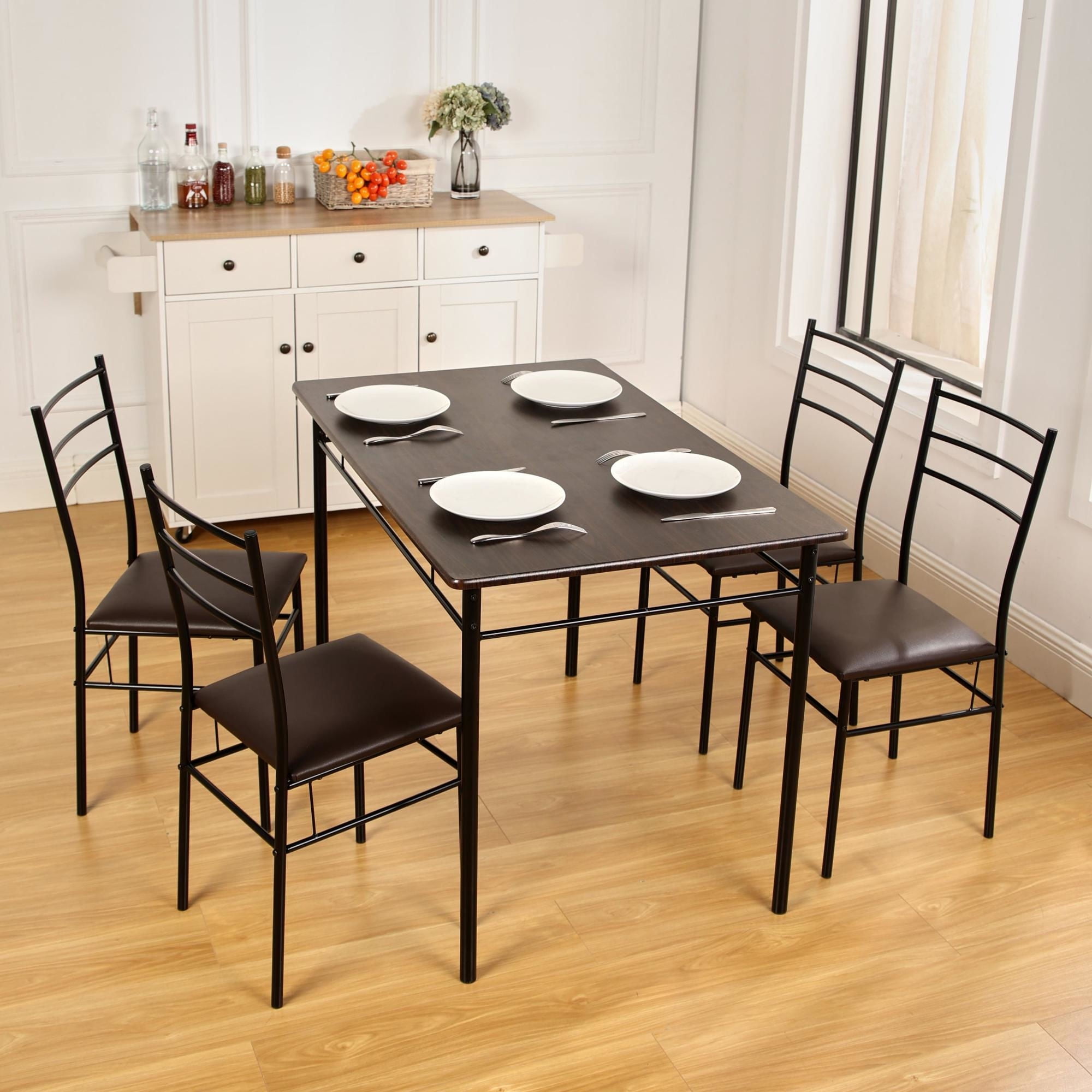 Haus - Juego Comedor Estocolmo 4 Sillas Café - Negro