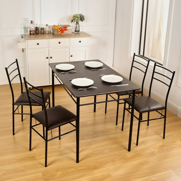 Juego Comedor Estocolmo 4 Sillas Café - Negro