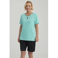 Fashionspark - Polera Mujer Lisa Apertura Turquesa