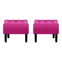 Bodevir - Set Pouf Wood 1C Felpa 00 Fucsia