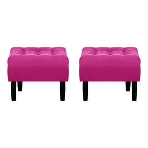 Bodevir - Set Pouf Wood 1C Felpa 00 Fucsia