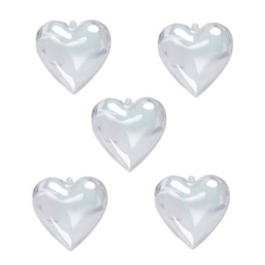 Magideal - 5 Piezas De Adorno Para De Navidad En Forma De Corazón, Decoración Artesanal, Bolas Rellenables Para Regalos Del Día De San Valentín, Decoración , L L