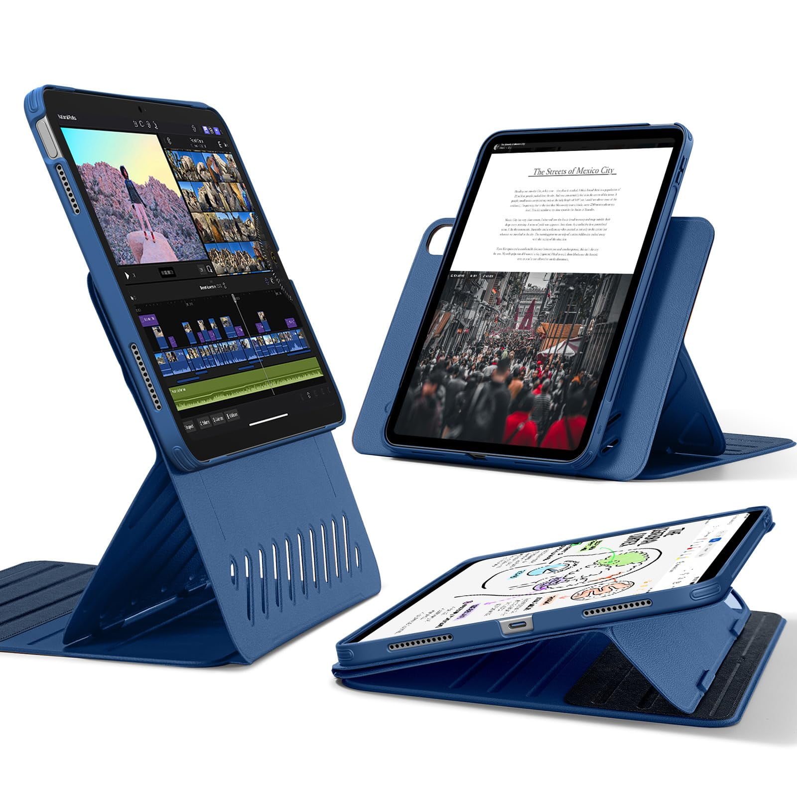 Funda Esr Para Ipad A16 De 11.ª Y 10.ª Generación Con Funda Magnética, Color Azul