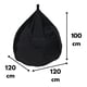 thumbnail image 3 of Pouf Pera Negro Felpa 100x120x120 cm, 3 of 3