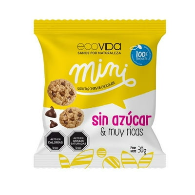 Galleta Mini Chips De Chocolate Sin Azúcar 30 G Ecovida
