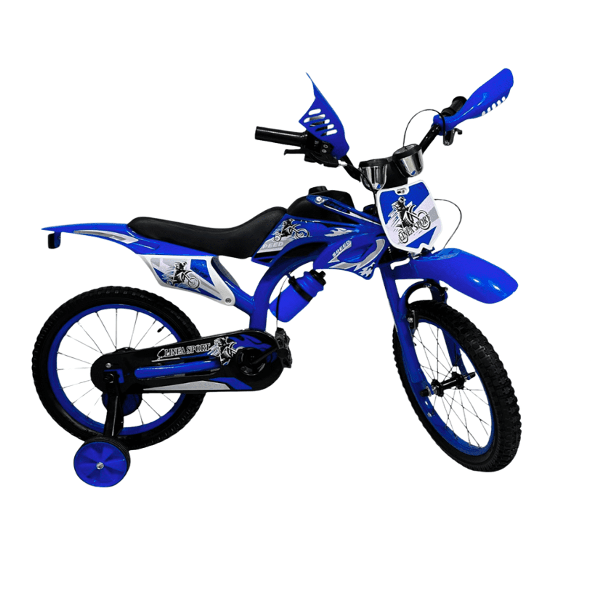 Linea Sport - Bicimoto Aro 16″ Con Ruedas Estabilizadoras Para Niños De 4-6 Años