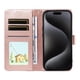 thumbnail image 2 of Funda Billetera FOXDOCK Compatible con iPhone 15 Plus , Diseño Perrito Tierno, Ranuras para Tarjetas y Soporte Plegable, 2 of 6