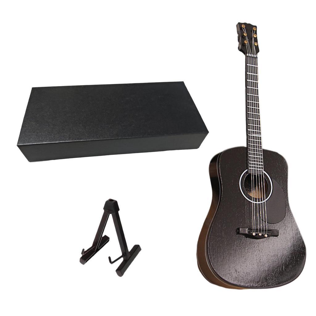 Bothyi - Guitarra Eléctrica De Madera Modelo 1/6 Casa De Muñecas Sala De Estar Decoración Del Hogar C