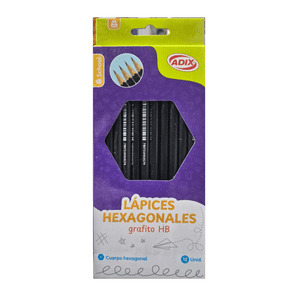 Lapiz Grafito Hb N° 2 Hexagonal Adix 12 Unidades