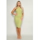 thumbnail image 4 of Saronite Vestido Midi de Punto, de Corte Alto, sin Mangas, Ajustado, con Espalda Nadadora y Cremallera en la Espalda, Color Pistacho (para Mujer), 4 of 4