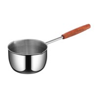 Magideal - Sartén Para Aceite Caliente, Sartén Para Leche De Acero Inoxidable Con Mango De Madera, Olla Para Cocinar, Olla Para Derretir Para Acampar, Hogar, , 500 Ml