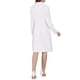 thumbnail image 4 of INSPIRE CHIC Vestido Blazer de Tweed para Mujer con Cuello, Doble Botonadura, Línea A, Formal para Trabajo, Talla S, Blanco, 4 of 5