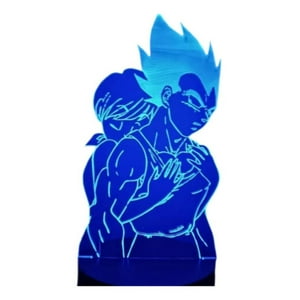 Lelumania - Lampara Ilusion 3D Vegeta Y Bulma De 7 Colores, Base Touch