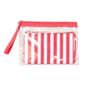Estuche Mujer Doble Print Rayas Rojo Corona