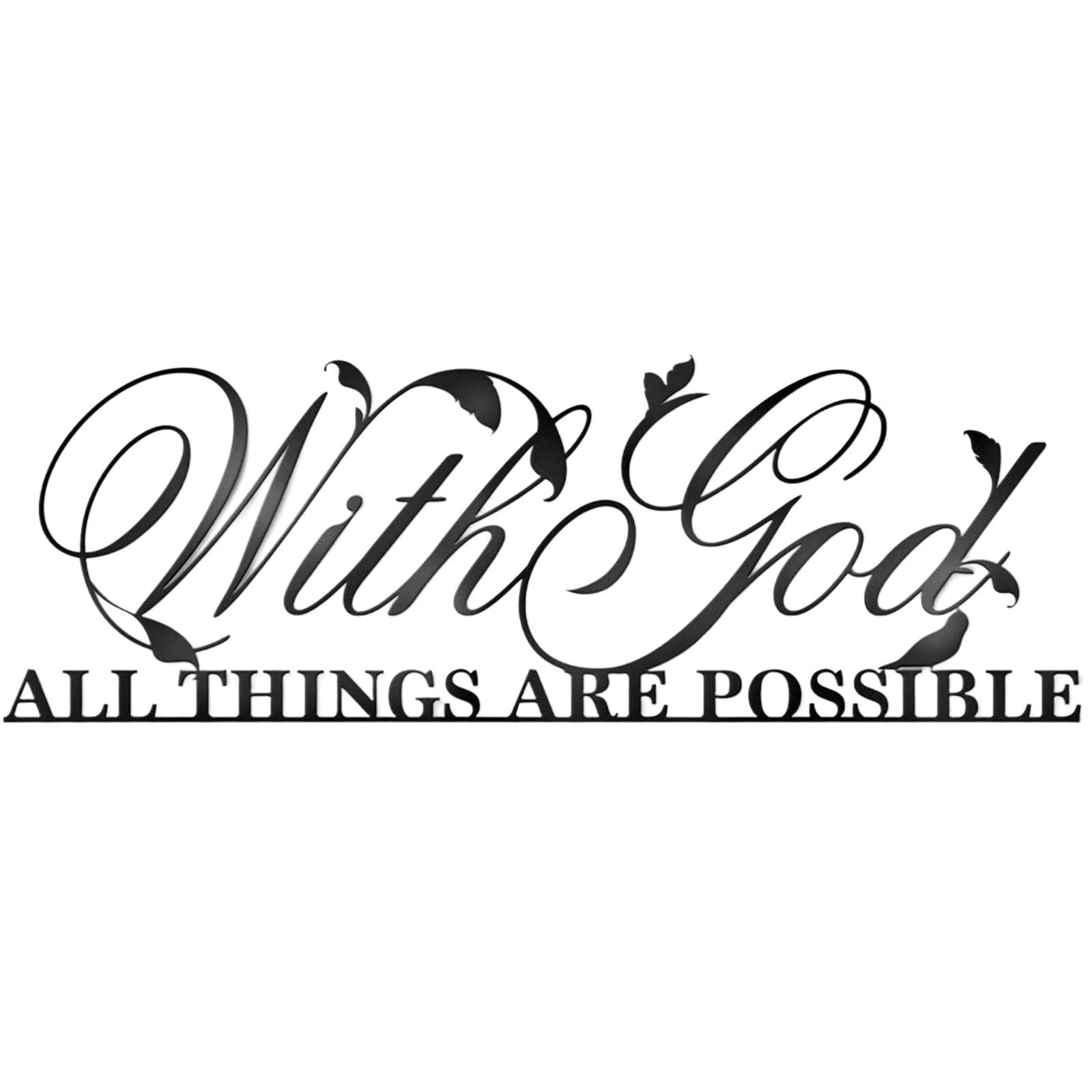 Magideal - Letrero Con Dios Para Decoración De Pared, Silueta De Letra, Decoración De Pared De Metal, Arte De Metal Para Baño, Dormitorio, Granja, Decoración Del