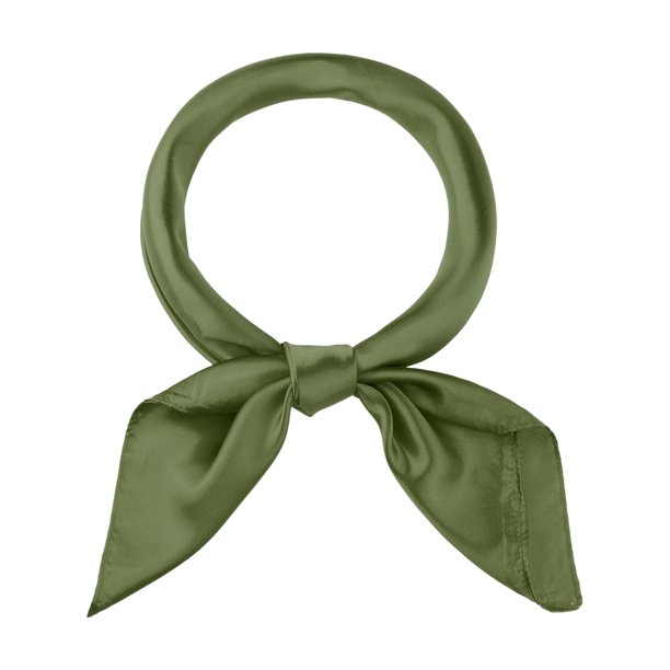 INSPIRE CHIC Pañuelo de Cuello de Satén para Mujer Cuadrado Sedoso Sólido Pañuelo para la Cabeza Bandanas Verde Oliva 90x90cm/35.4x35.4 pulgadas(LxW)