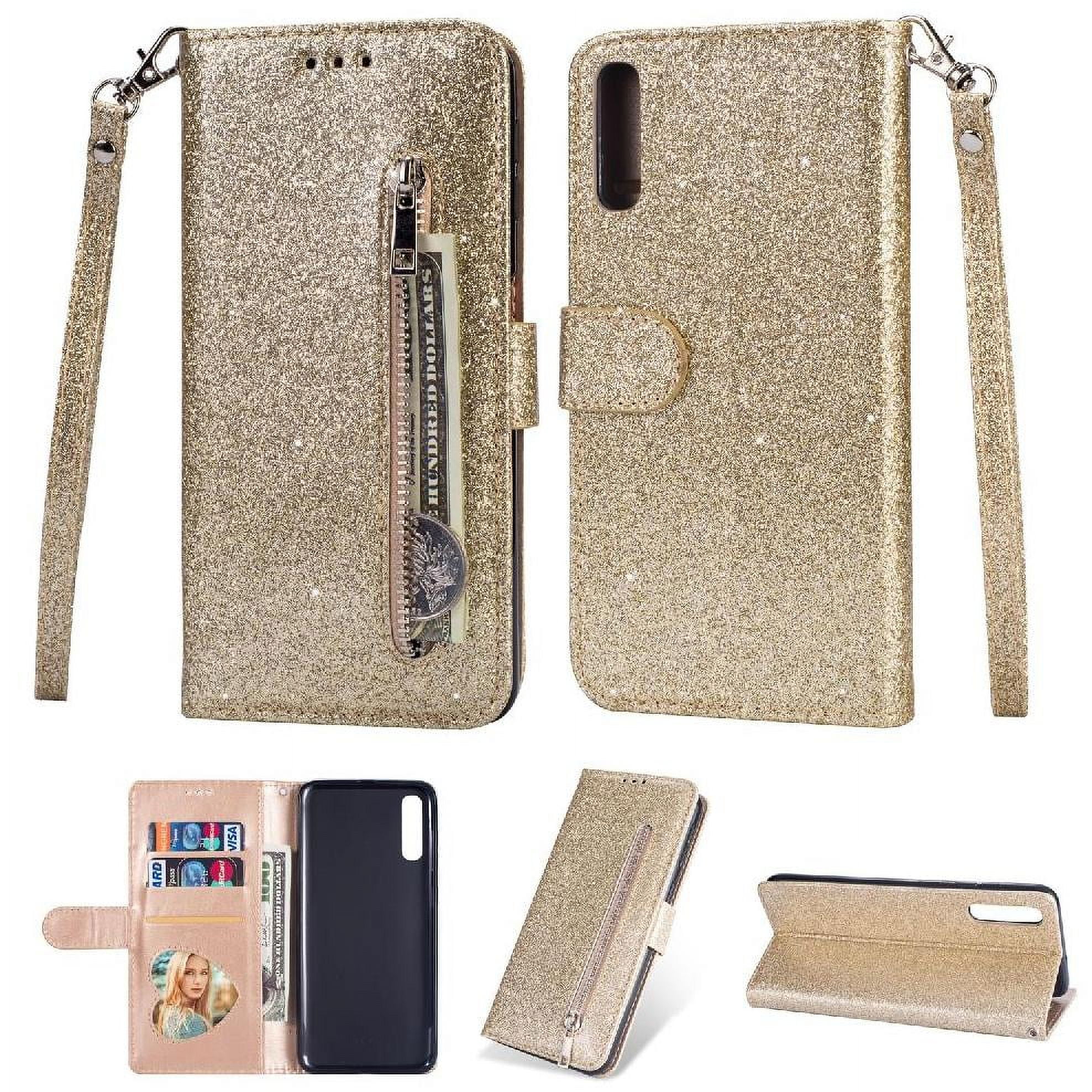 Funda Para Foxdock Elegante Funda Samsung Galaxy A30s Glitter Con Cremallera-ideal Para El Uso Diario