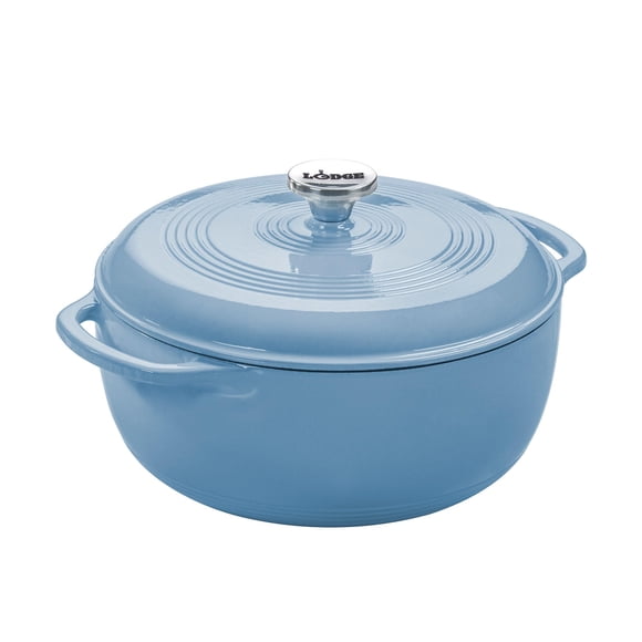 Cazuela Lodge de 4,5 L de hierro fundido esmaltado color Laguna