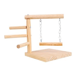 Ioensy - Parrot Playstand Tabletop Bird Stand Para Cockatiel Conures Lorikeet Cockatoo Madera Cruda