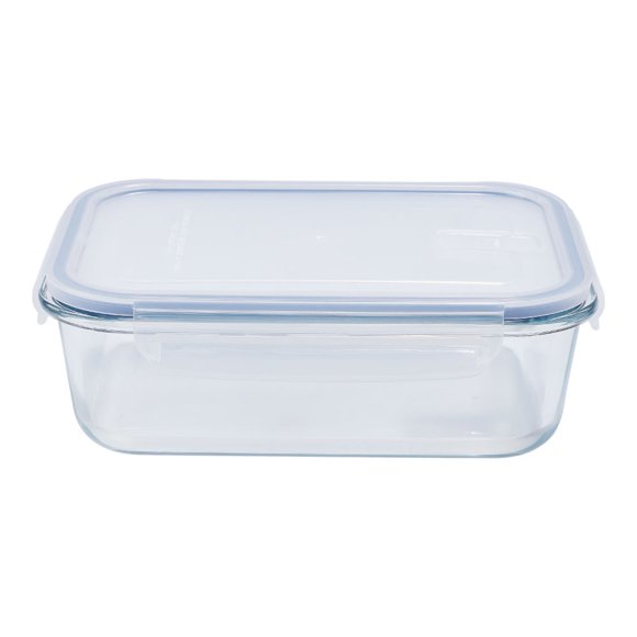 Contenedor 1500ML Vidrio Rectangular 1 Pieza Transparente, 1 Un