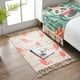 thumbnail image 2 of Alfombra Minimalista Estampada Boho Tejida a Mano Con Borlas, 2 of 3