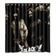 thumbnail image 1 of Cortina de ducha de banda SabRock negra con ganchos, tamaño 66 x 72 pulgadas, 1 of 3