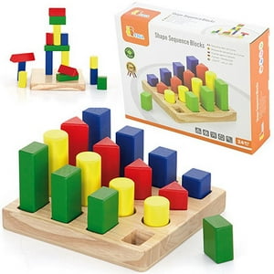 Viga - Juguete Madera Bloques Formas Secuencia