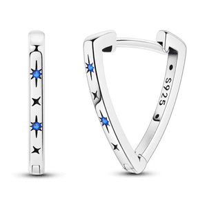 Fershop - Aros Plata Triangular Estrellas Circon