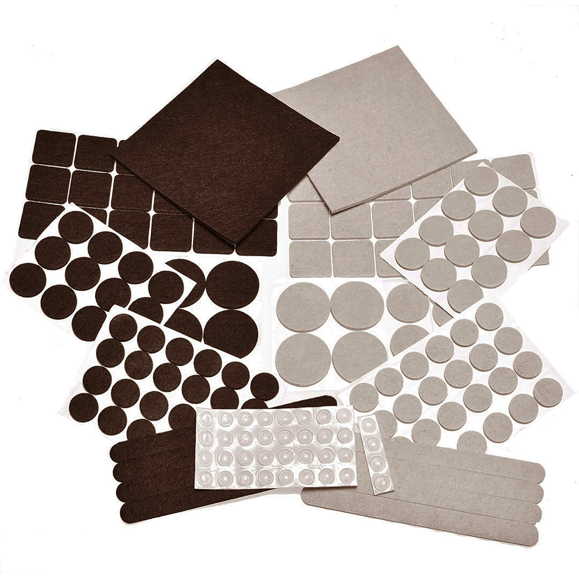 Juego De Almohadillas De Fieltro Hilltop Products Para Muebles, 165 Piezas, Con Topes