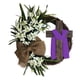 thumbnail image 5 of Corona De Pascua Con Cruz Decoración Rústica Para Puerta De Entrada Fiesta Fiesta 40cm Violeta, 5 of 5