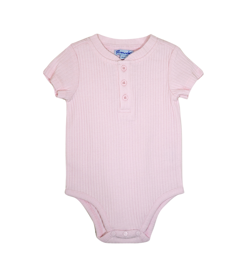 Pumucki - Body Acanalado Rosado Talla 0-3 Meses