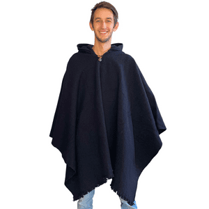 Poncho De Lana Negro Tratur
