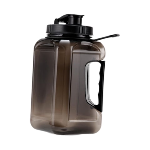 Ioensy - Botella De Agua Grande A Prueba De Fugas, Jarra Reutilizable De 2400 Ml Para Acampar, Ciclismo Al Aire Libre, Color Negro