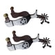 thumbnail image 2 of 2 piezas de caballos espuelas occidentales de vaquero con equipo giratorio en equipo ecuestre tallado diseño antiguo de puta de caballo para, 2 of 5