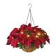 thumbnail image 2 of Cesta De Flores Artificiales Poinsettia Artificial LED Con Luces De Cadena, 2 of 4